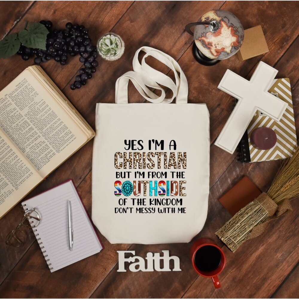 Women's Western Christian Religious Heavy Canvas Cotton Tote Bag